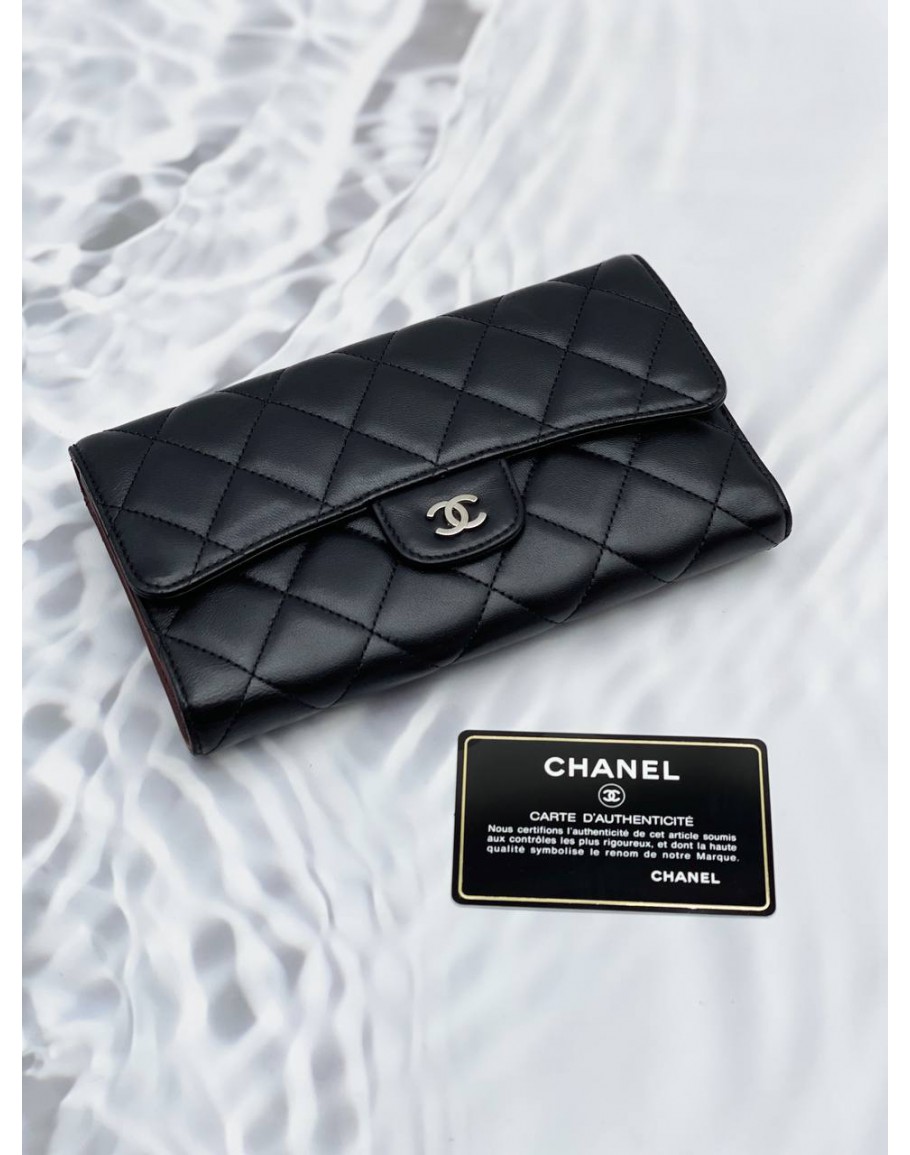 Chanel lambskin best sale long wallet